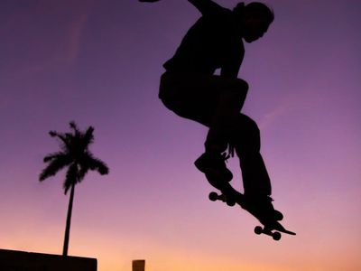 Silhouette of a person doing a balance pose